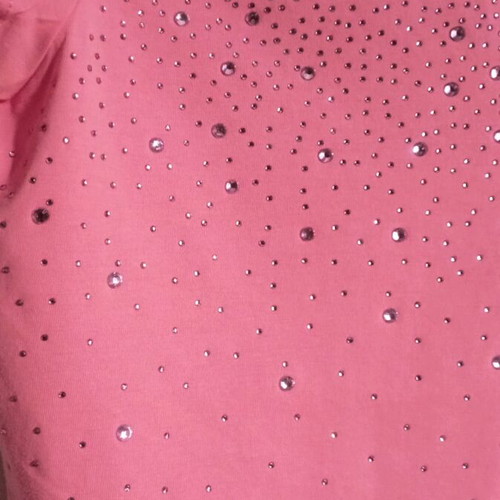 Women's cotton pink blouse like new with rhinestones