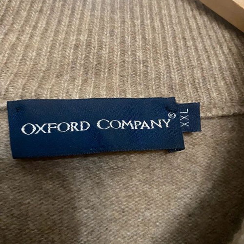Oxford Company men's wool sweater used size L beige