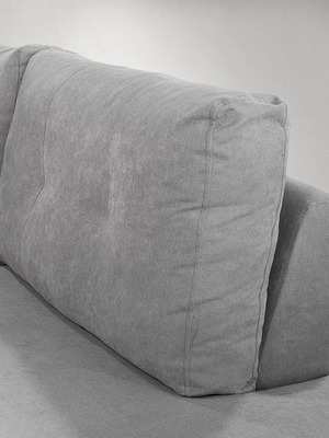 Three-seater grey sofa, water-resistant fabric, approx. 2.4m