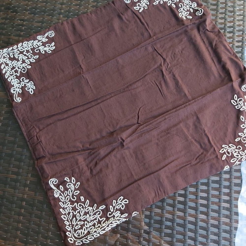 Decorative pillowcase new embroidered with beads brown