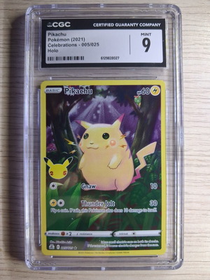 Pikachu Pokemon 2021 Celebrations Holo Card Mint 9 CGC