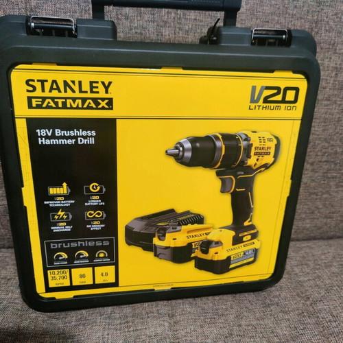 Stanley Fatmax V20 Brushless 18V hammer drill new with 2x4.0Ah batteries