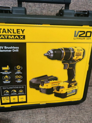 Stanley Fatmax V20 Brushless 18V hammer drill new with 2x4.0Ah batteries
