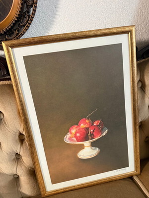 Signed painting like new in wooden frame with glass