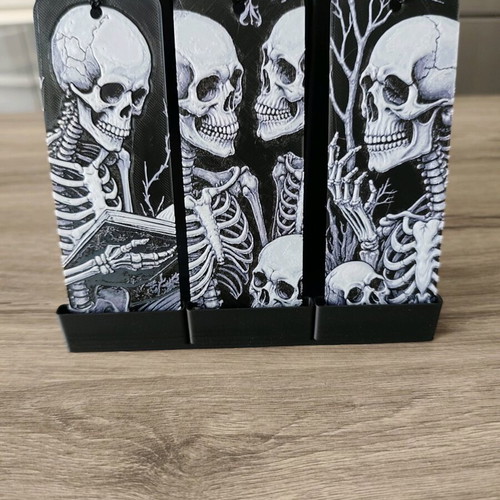 Set of 3 handmade bookmarks with skeletons, new