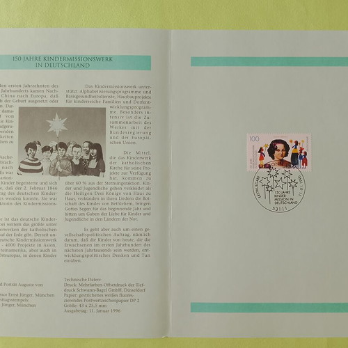 German Stamp 1996 with Bonn First Day Cover, like new