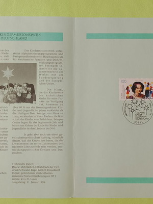 German Stamp 1996 with Bonn First Day Cover, like new