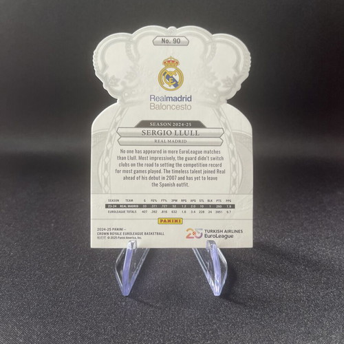 Sergio Llull Panini Crown Royale Euroleague numbered /25 purple parallel card