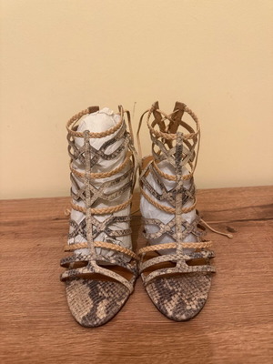 Vicenza leather women's sandals used, size 38, snake print design