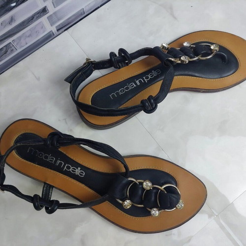 Leather black sandals Moda in Pelle used, size 37