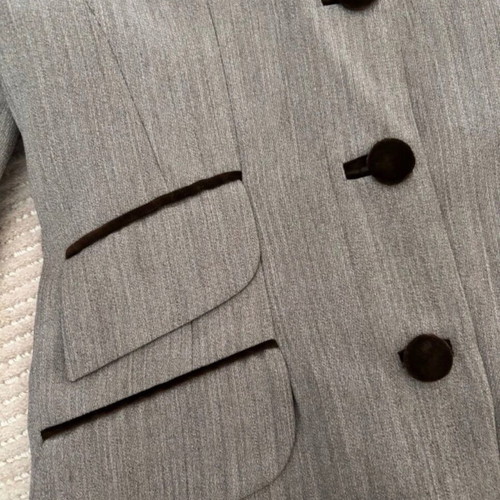 Vintage Nikki Bis wool linen blazer like new, grey and brown