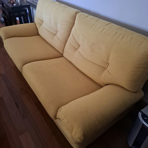 Living room sofas like new, 2 Italian origin, suede fabric