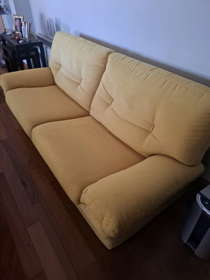 Living room sofas like new, 2 Italian origin, suede fabric