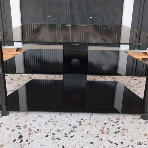 Optibase glass TV stand