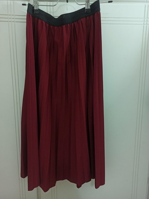 Pleated skirt bordeaux new with black crop top set