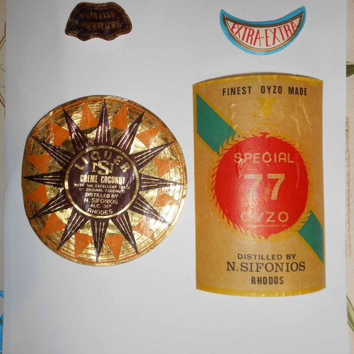 Drink labels used, pack of 4 from Rhodes factory Sifonios