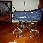  Καρότσι παιδικό "Marmet" Vintage σε άριστη κατάσταση (χρησιμοποιημένο) -  <Vintage English Marmet Pram Navy Blue Baby Stroller Carriage>
