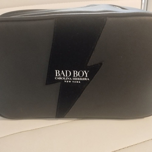 Carolina Herrera Bad Boy toiletry bag new with gift keychain