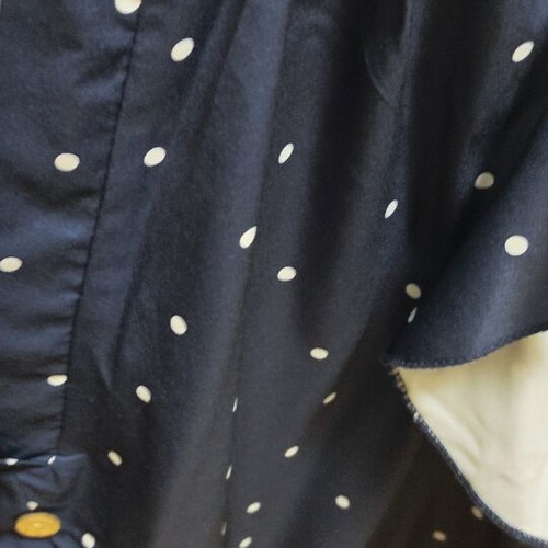Shein blouse XL white polka dots on blue like new