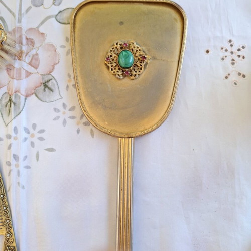 Boudoir grooming set 1930-1940 gold plated, vintage, 5 pieces