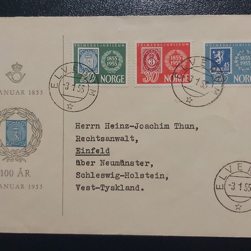 FDC Norway used, set of 5