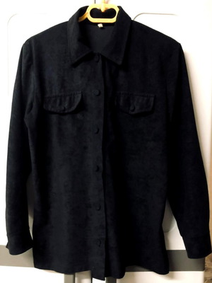 Suede shirt used, black, size M