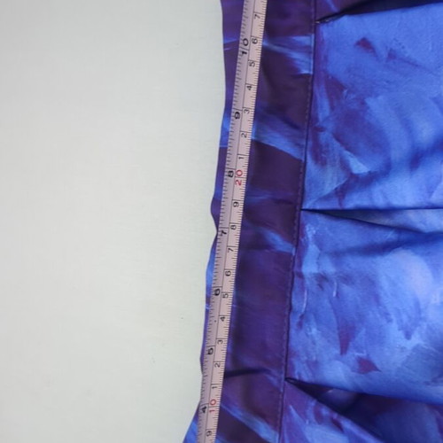 Midi skirt like new with Greek island digital print, satin fabric