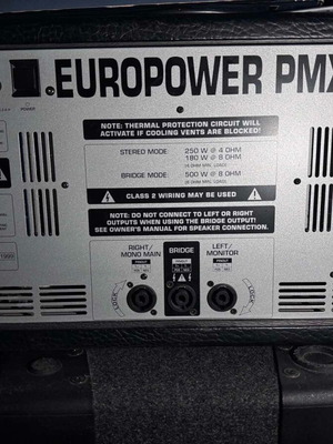 Europower speakers and PMX2000 amplifier like new
