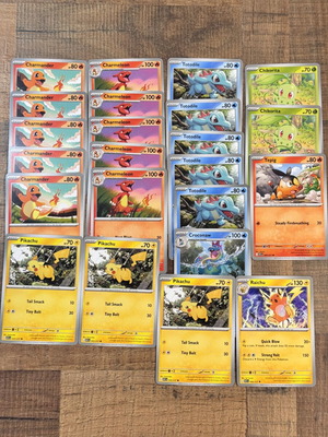 Pokemon Card Lot 23 Starters Charmander Pikachu Totodile Chikorita Ascended Heroes new