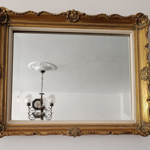 Bijouterie rectangular mirror with carved gilded frame, like new