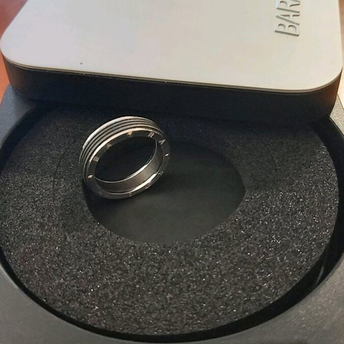 Baraka Ritmika Ring 18K 6mm men's ring used, white gold and black plating