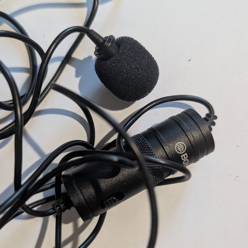 Boya BY-M1 condenser lapel microphone used, clip missing