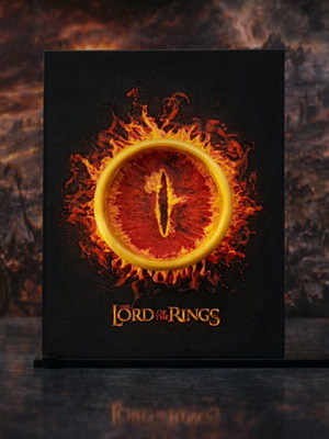 The Lord of the Rings 3D Print decoration with One Ring and embossed fire effect