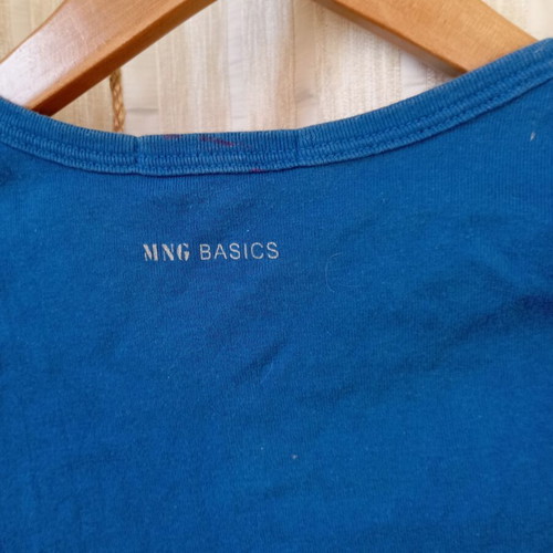 Mango Blue V-Neck Shirt like new, size M
