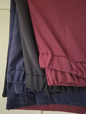 Pants pack of 3, black, blue and burgundy, like new
