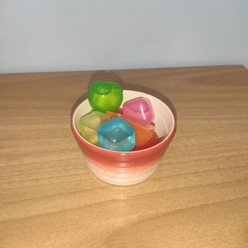 Reusable silicone and plastic ice cubes fruit shapes set of 8