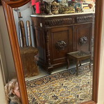 Carved handmade mirror made of solid walnut wood