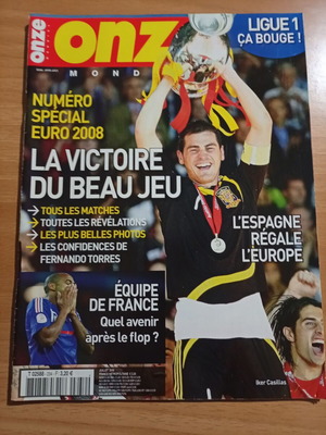 Περιοδικό Onze αφιέρωμα Euro 2008 σαν καινούργιο, γαλλική γλώσσα