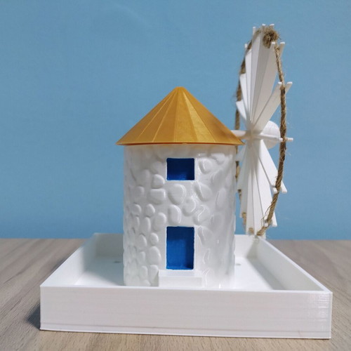 Milos Windmill Flowerpot 3D printed and hand painted