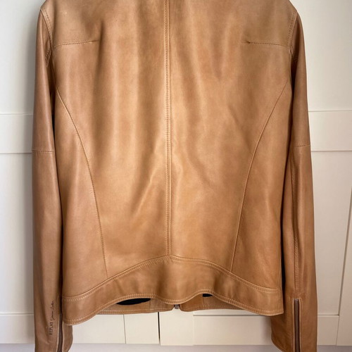 Replay leather jacket L slim fit like new beige