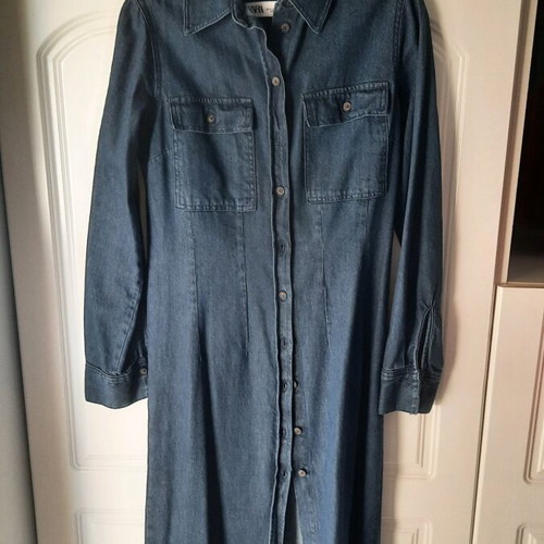 Zara denim dress like new, long-sleeve, blue