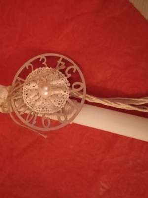 Easter candle new, slightly bent