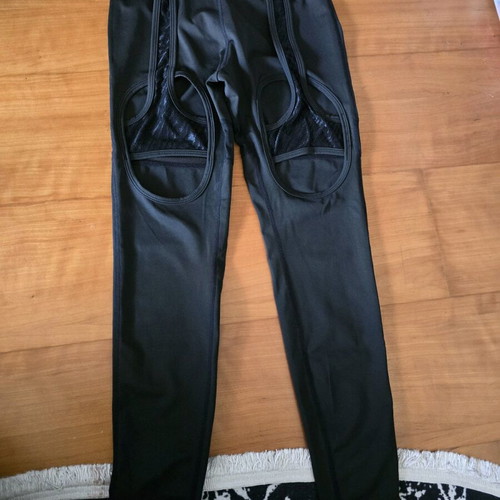Shein leggings with ruching black like new, size S