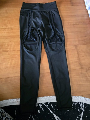Shein leggings with ruching black like new, size S