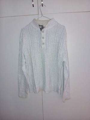 Method men's knit sweater size S off white with high collar and buttons like new