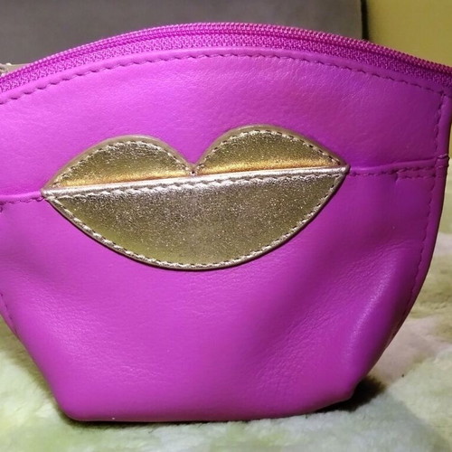 Women's leather handbag like new, pink and gold