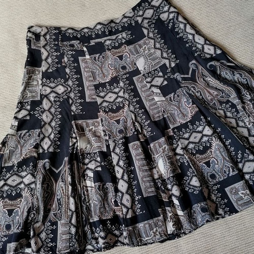 Katies viscose skirt XXL, black and brown