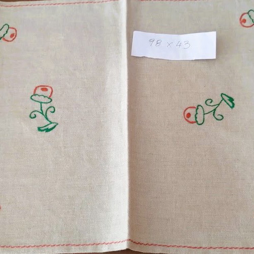 Set of 2 linen embroidered table runners new, traditional Balkan design