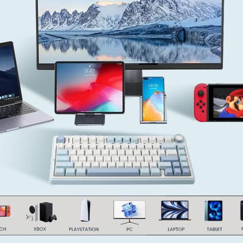 Gaming Aula F75 Mechanical Keyboard Wireless RGB Hot-Swap