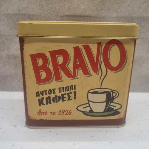Metal box used from Bravo coffee